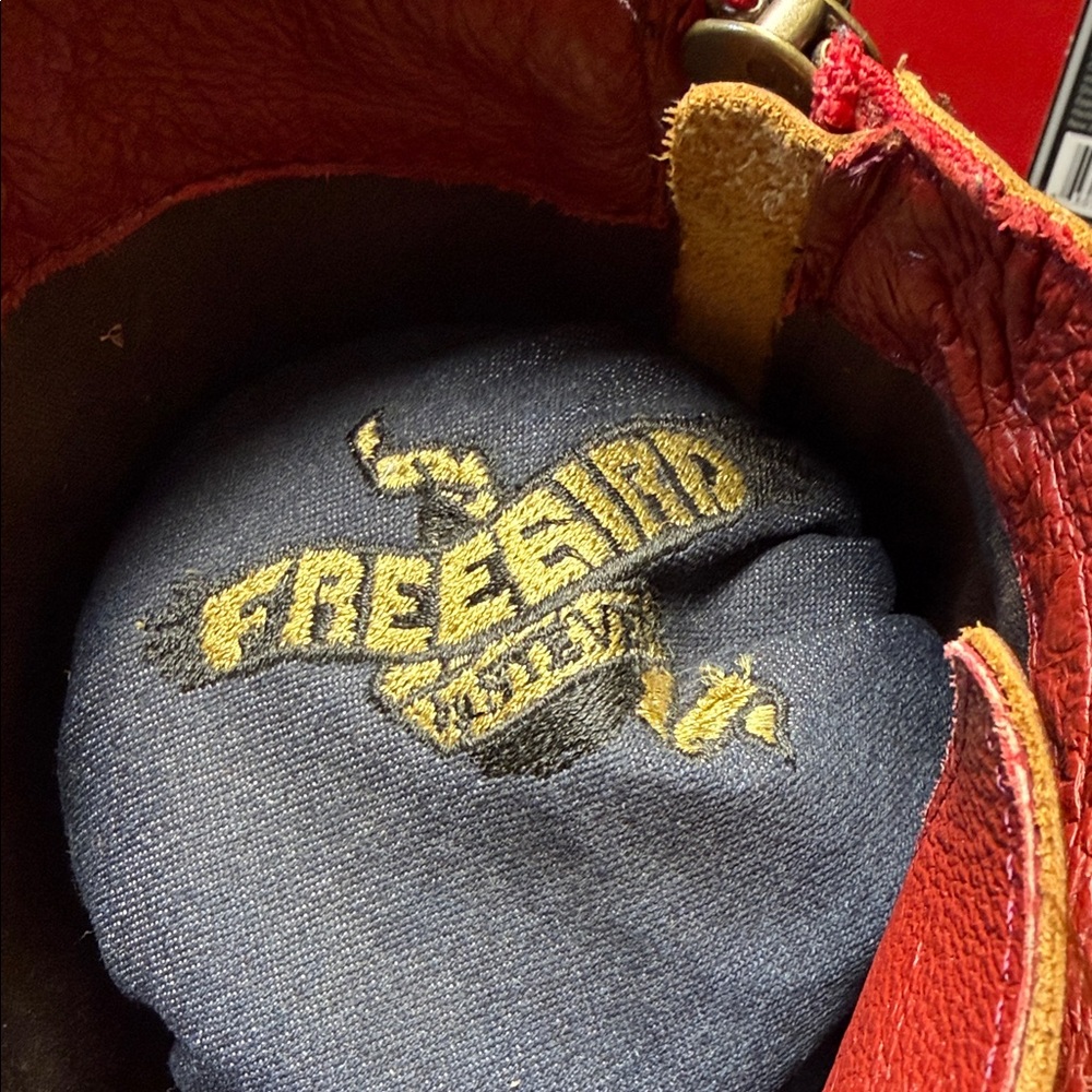 Freebird Red and Gold Leather Boots